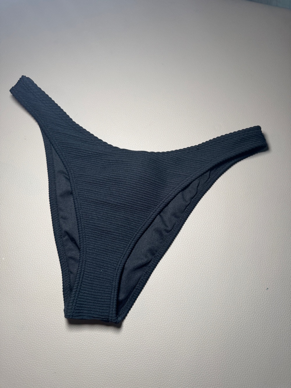 Ribbed Black Bikini Bottom